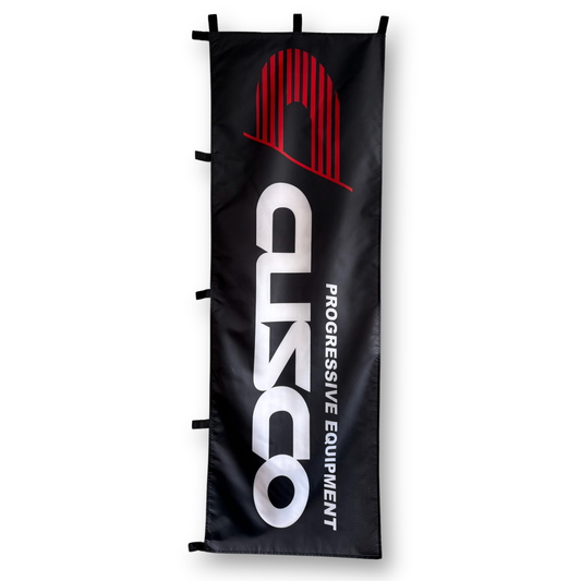 Black Flag with white text 'cusco' and red logo