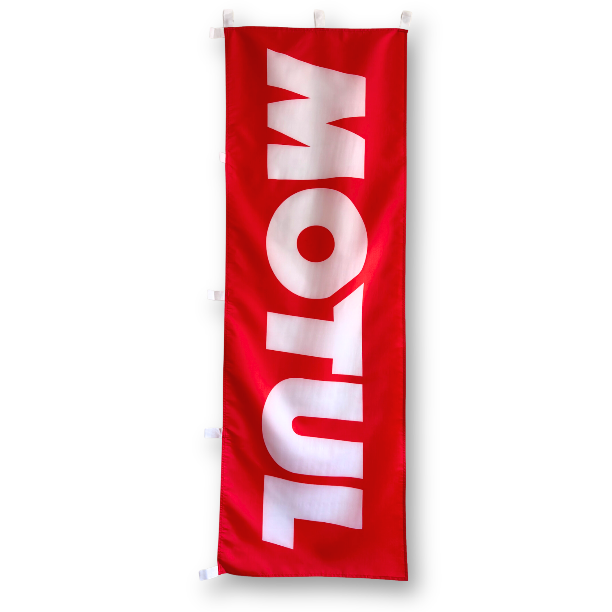 red banner with motul text in white 