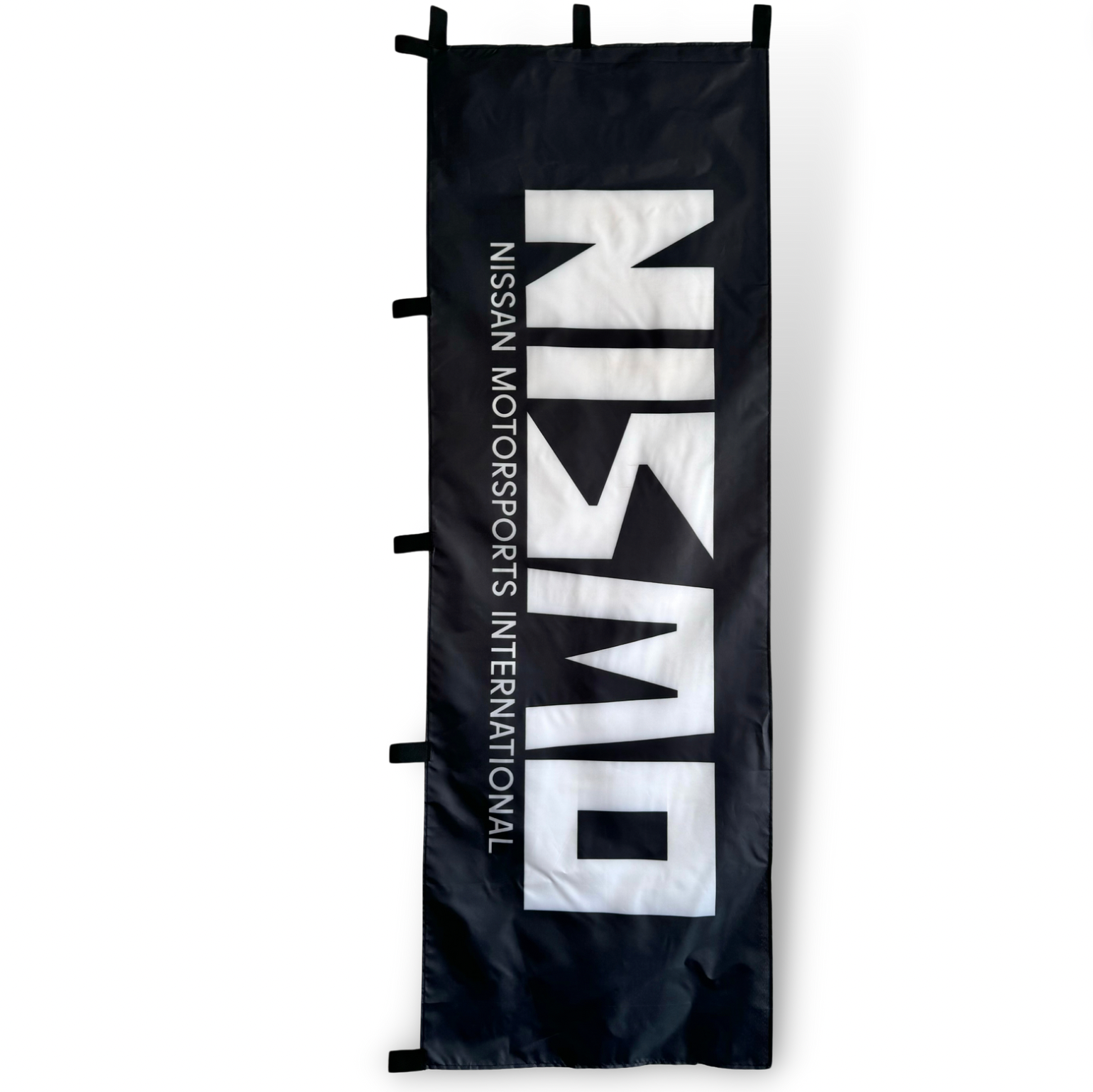 Rectangular Flag with White Nismo text and Nissan Motorsports International text underneath