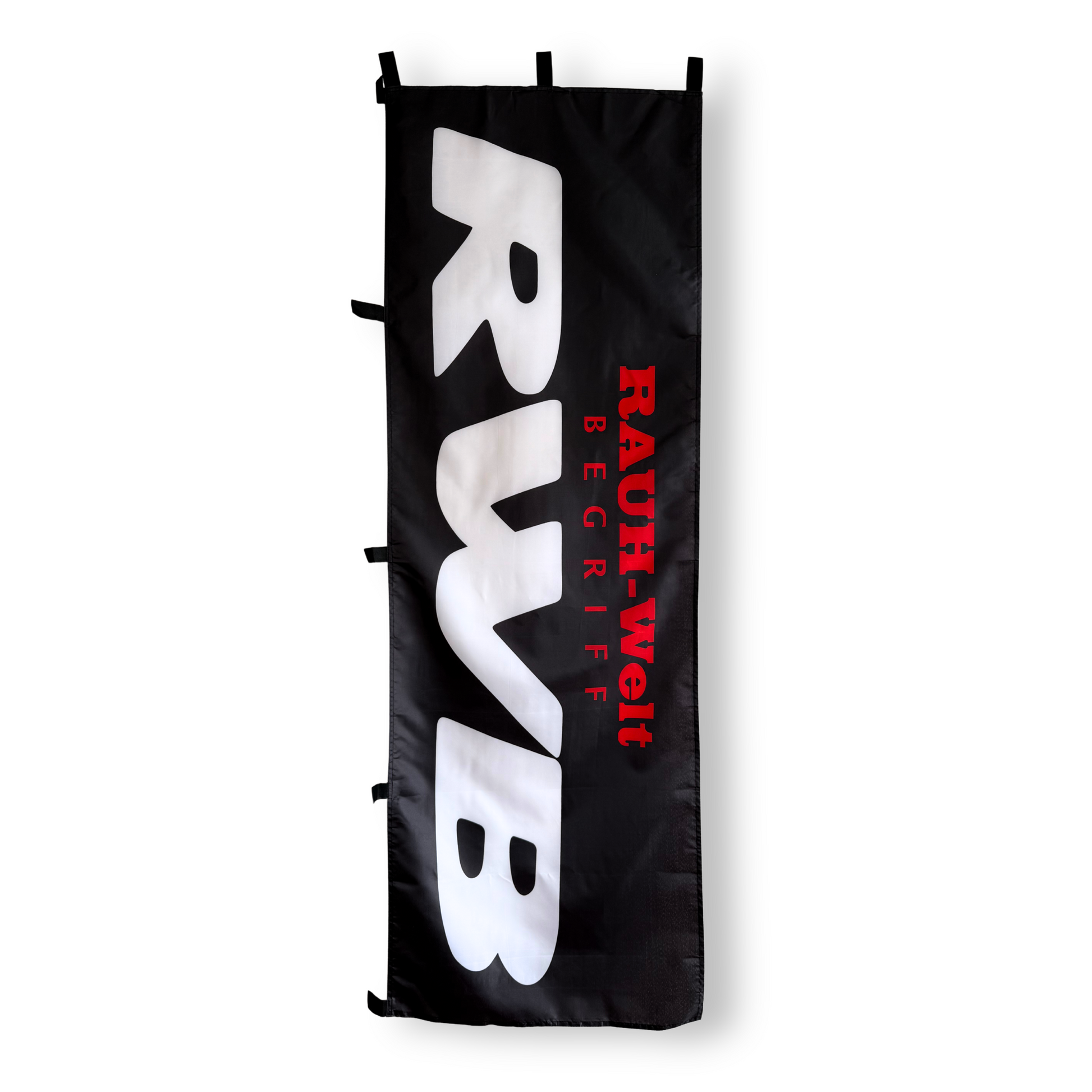 Black banner with 'RWB' logo on a white background